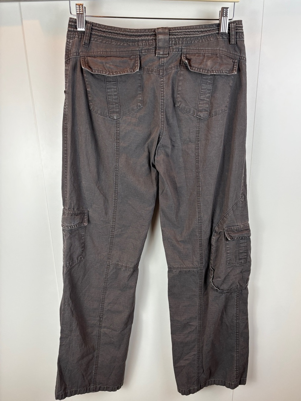 Brandy Melville Dark Grey Kim Cargo Pants Ripstop Women's Wide Leg Trousers - Picture 5 of 7